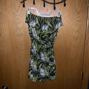 Only worn once a black and green romper